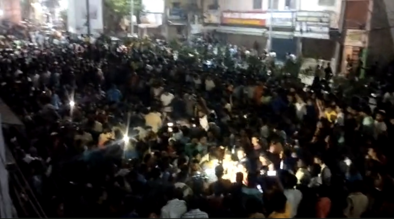 crowd gathered at pravallika residence